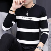 Vīriešu rudens džemperis ar izšūtiem uzrakstiem