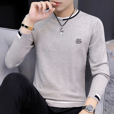 Vīriešu rudens džemperis ar izšūtiem uzrakstiem