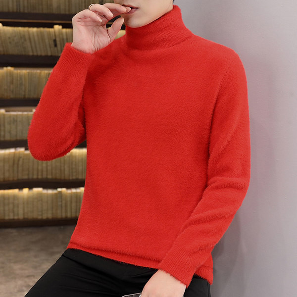 Ένα καθαρό ανδρικό πουλόβερ με ψηλό γιακά