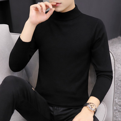Ikdienas vīriešu džemperis ar augstu apkakli