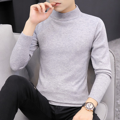 Ikdienas vīriešu džemperis ar augstu apkakli