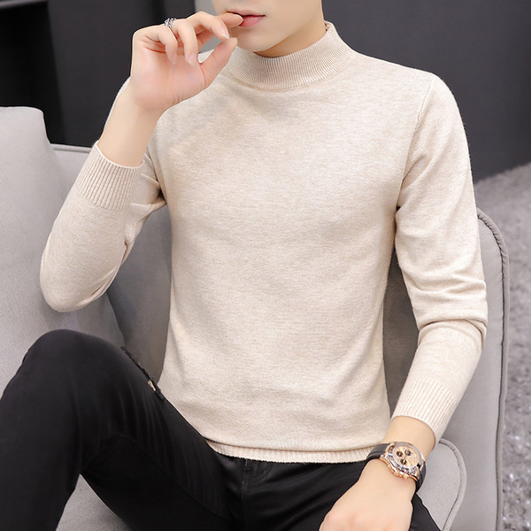 Ikdienas vīriešu džemperis ar augstu apkakli