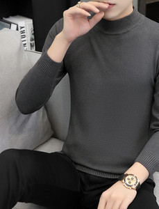 Elegants vīriešu džemperis ar augstu apkakli