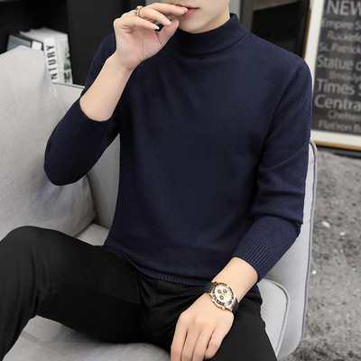 Elegants vīriešu džemperis ar augstu apkakli