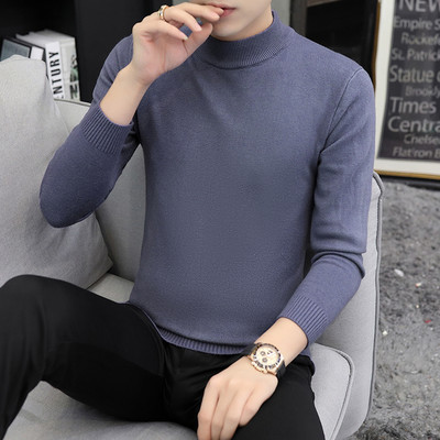 Elegants vīriešu džemperis ar augstu apkakli