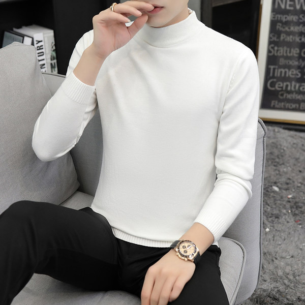 Elegants vīriešu džemperis ar augstu apkakli