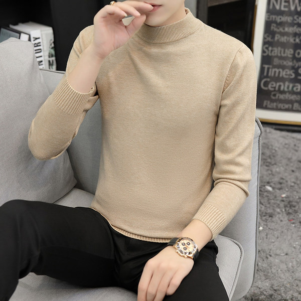 Elegants vīriešu džemperis ar augstu apkakli