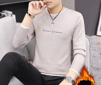 Ανδρικό casual πουλόβερ με λαιμόκοψη