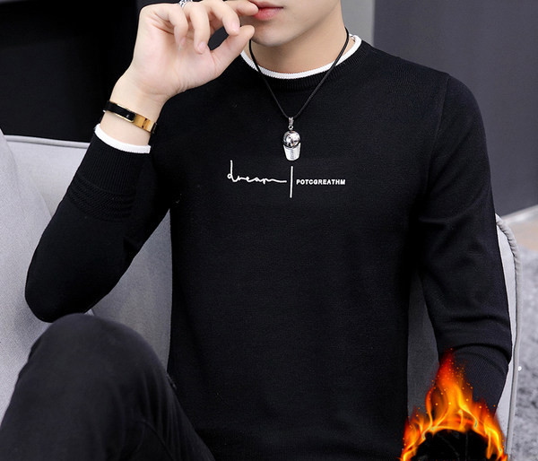 Ανδρικό casual πουλόβερ με λαιμόκοψη