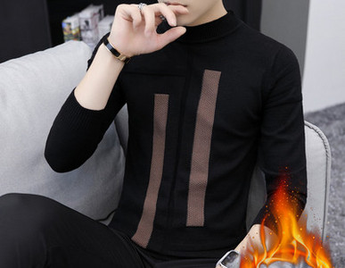 Modes vīriešu polsterēts džemperis ar garām piedurknēm ar aplikāciju