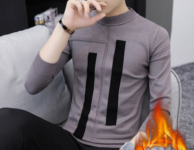 Modes vīriešu polsterēts džemperis ar garām piedurknēm ar aplikāciju