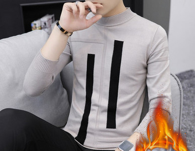 Modes vīriešu polsterēts džemperis ar garām piedurknēm ar aplikāciju