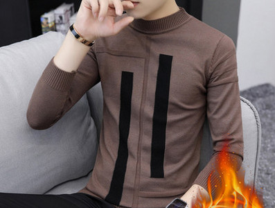 Modes vīriešu polsterēts džemperis ar garām piedurknēm ar aplikāciju