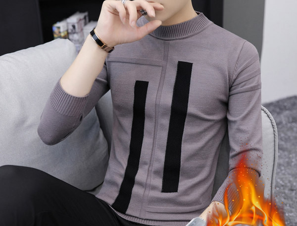 Modes vīriešu polsterēts džemperis ar garām piedurknēm ar aplikāciju