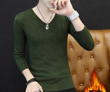 Polsterēts vīriešu džemperis ar V veida kakla izgriezumu