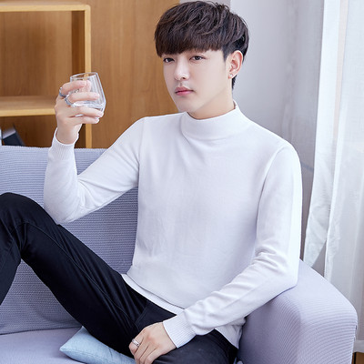 Ανδρικό πουλόβερ - με ψηλό γιακά και μακριά μανίκια