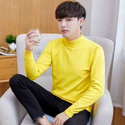 Ανδρικό πουλόβερ - με ψηλό γιακά και μακριά μανίκια