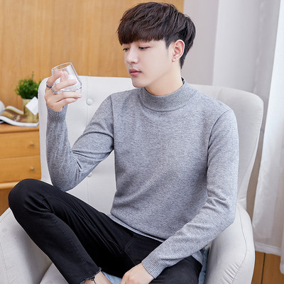 Ανδρικό πουλόβερ - με ψηλό γιακά και μακριά μανίκια