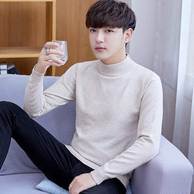 Ανδρικό πουλόβερ - με ψηλό γιακά και μακριά μανίκια