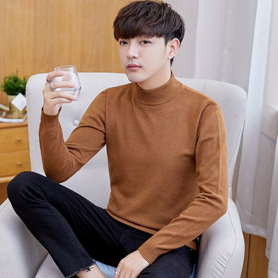 Ανδρικό πουλόβερ - με ψηλό γιακά και μακριά μανίκια