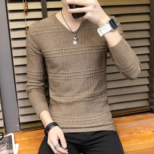 Ανδρικό φθινοπωρινό - πουλόβερ με μυτερή λαιμόκοψη