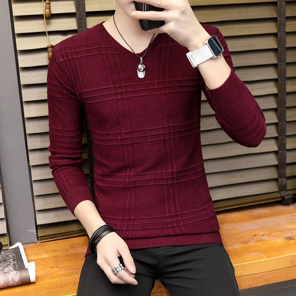 Ανδρικό φθινοπωρινό - πουλόβερ με μυτερή λαιμόκοψη