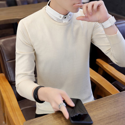 Μοντέρνο φθινοπωρινό χειμερινό ανδρικό μακρυμάνικο πουλόβερ