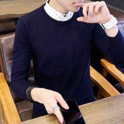 Μοντέρνο φθινοπωρινό χειμερινό ανδρικό μακρυμάνικο πουλόβερ