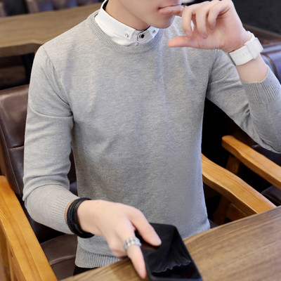 Μοντέρνο φθινοπωρινό χειμερινό ανδρικό μακρυμάνικο πουλόβερ