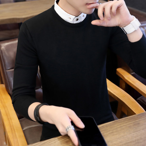 Μοντέρνο φθινοπωρινό χειμερινό ανδρικό μακρυμάνικο πουλόβερ