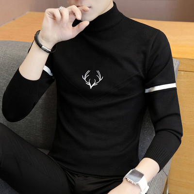 Ανδρικό πουλόβερ φθινοπώρου-χειμώνα με γιακά και φόδρα 