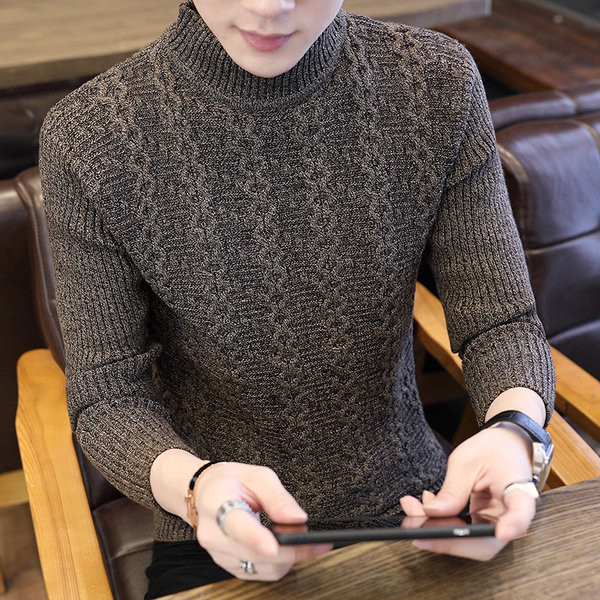 Ανδρικό εμπριμέ πουλόβερ με λαιμόκοψη