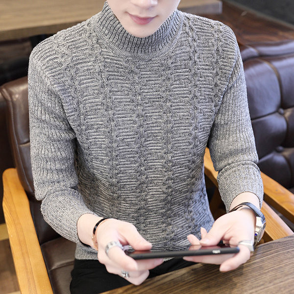 Ανδρικό εμπριμέ πουλόβερ με λαιμόκοψη