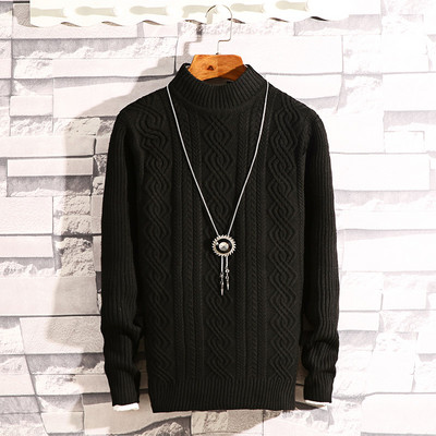 Ανδρικό casual πουλόβερ με φόδρα και στάμπα