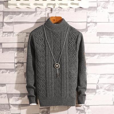 Ανδρικό casual πουλόβερ με φόδρα και στάμπα