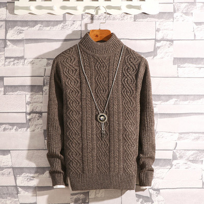 Ανδρικό casual πουλόβερ με φόδρα και στάμπα