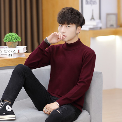 Vīriešu vienkrāsains džemperis ar polo apkakli