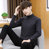 Ανδρικό πουλόβερ με γιακά πόλο σε μονόχρωμο σχέδιο