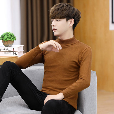 Vīriešu džemperis - tīrs modelis ar augstu apkakli