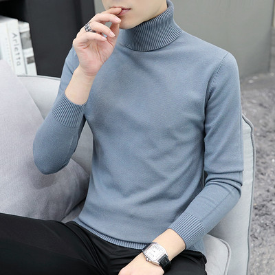 Jauna modeļa vīriešu ziemas džemperis ar polo apkakli