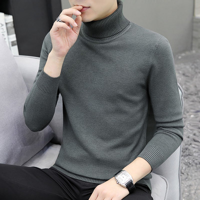 Jauna modeļa vīriešu ziemas džemperis ar polo apkakli