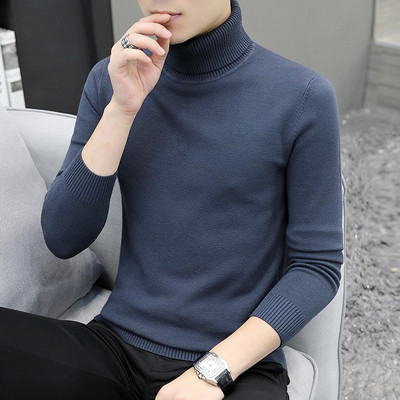 Jauna modeļa vīriešu ziemas džemperis ar polo apkakli