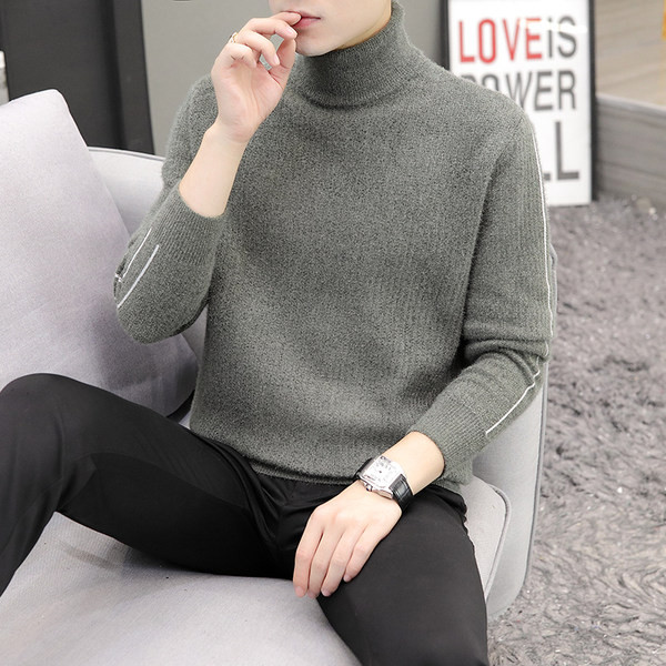 Vīriešu džemperis ar polo apkakli