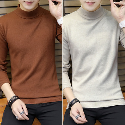 Masīvs vīriešu džemperis līdz kakla vidum