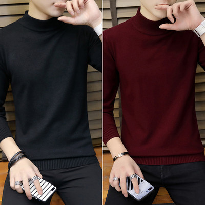 Masīvs vīriešu džemperis līdz kakla vidum