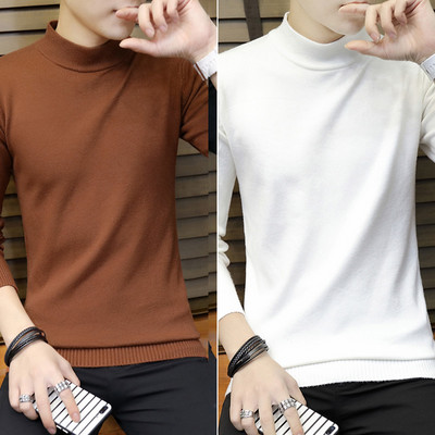 Masīvs vīriešu džemperis līdz kakla vidum