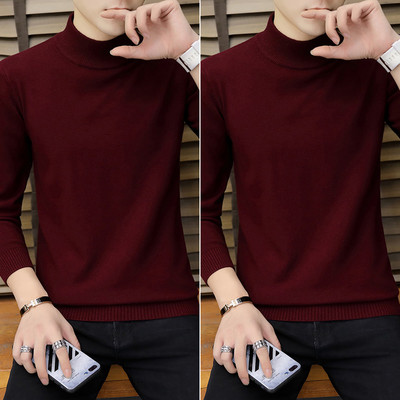 Masīvs vīriešu džemperis līdz kakla vidum