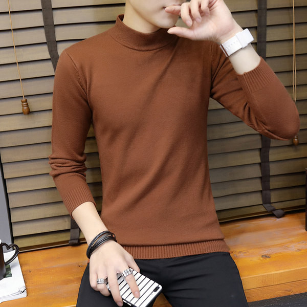 Masīvs vīriešu džemperis līdz kakla vidum