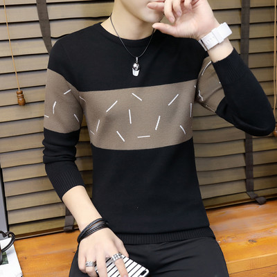 Κομψό ανδρικό χειμωνιάτικο πουλόβερ με λαιμόκοψη Ο