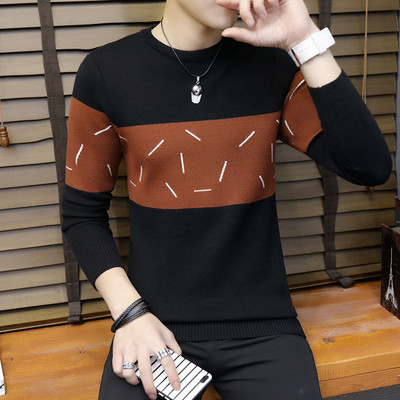 Κομψό ανδρικό χειμωνιάτικο πουλόβερ με λαιμόκοψη Ο